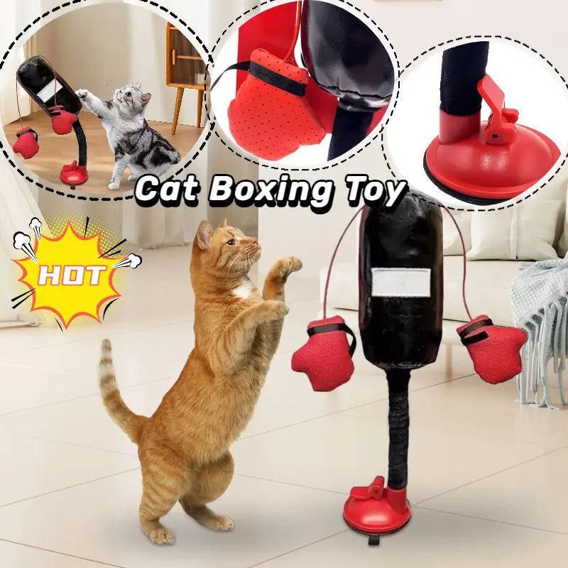 Portable Cat Punching Bag Toy Interactive Indoor Cats Kitten Toy With Gloves Cat Toy For Kitten Pet Cat Supplies Pets Products - Ocean Vault