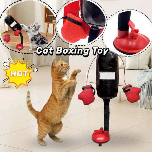 Portable Cat Punching Bag Toy Interactive Indoor Cats Kitten Toy With Gloves Cat Toy For Kitten Pet Cat Supplies Pets Products - Ocean Vault