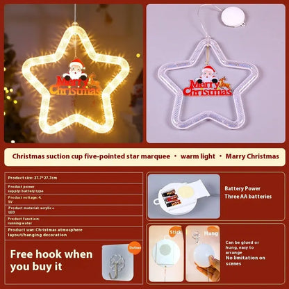 Christmas Pendant Decoration Christmas Atmosphere Led Lights Led Christmas Star Light Decoration For Window Door For Holiday - Ocean Vault