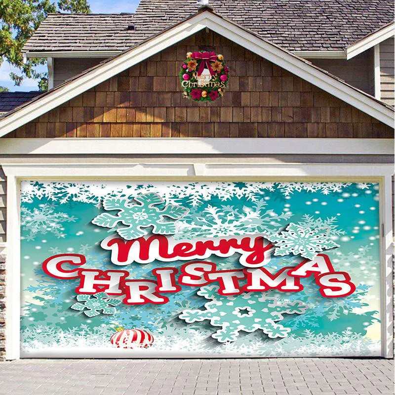 Christmas Background Hanging Cloth Garage Door Patch Holiday Party - Ocean Vault