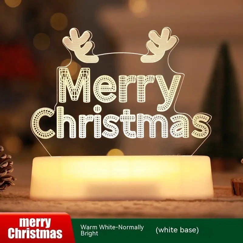 Christmas Decoration 3D Lamp Acrylic LED Night Lights New Year Valentines Day Christmas Kids Gift Christmas Ornaments - Ocean Vault