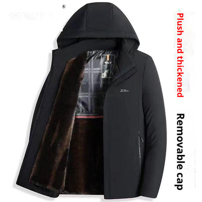 Men's Cotton Jacket Hooded Thick Long Sleeves Winter