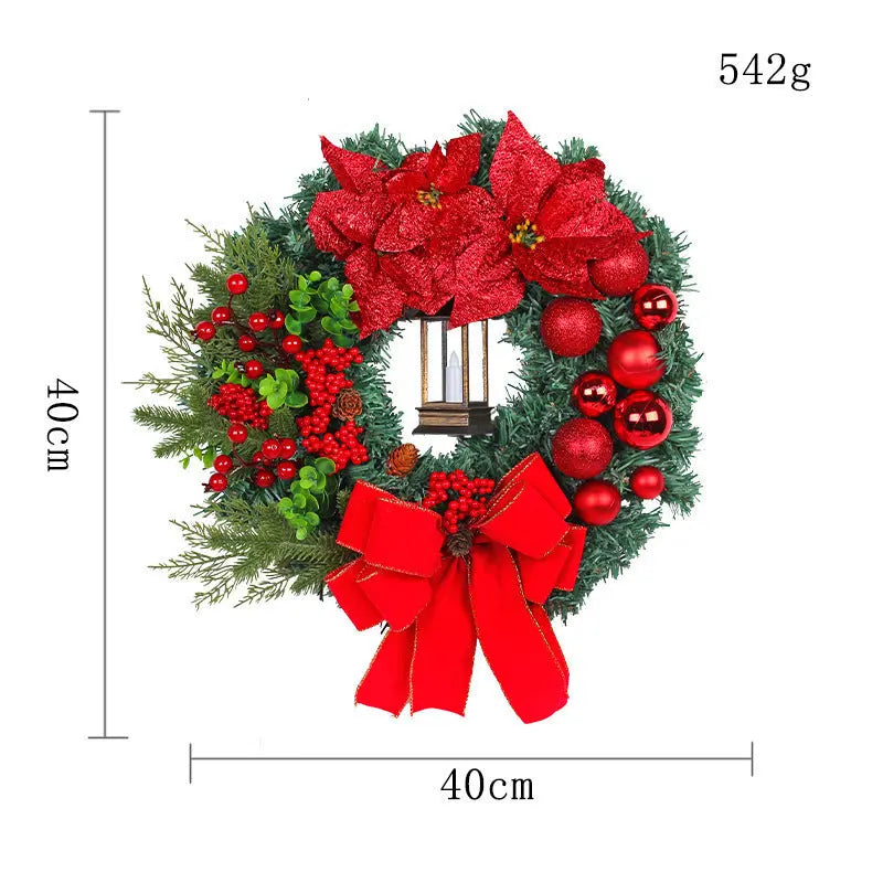 Christmas Light Wreath Door And Window Decoration Vine Ring - Ocean Vault