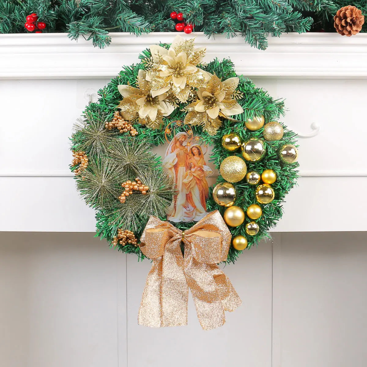 Christmas Light Wreath Door And Window Decoration Vine Ring - Ocean Vault