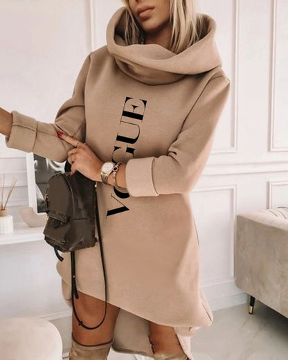 Women's Turtleneck Hooded Mid-length Sweater