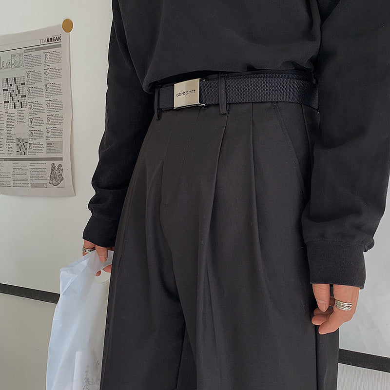 Straight men with wide leg pants