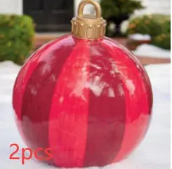 Christmas Ornament Ball Outdoor Pvc 60CM Inflatable Decorated Ball PVC Giant Big Large Balls Xmas Tree Decorations Toy Ball - Ocean Vault