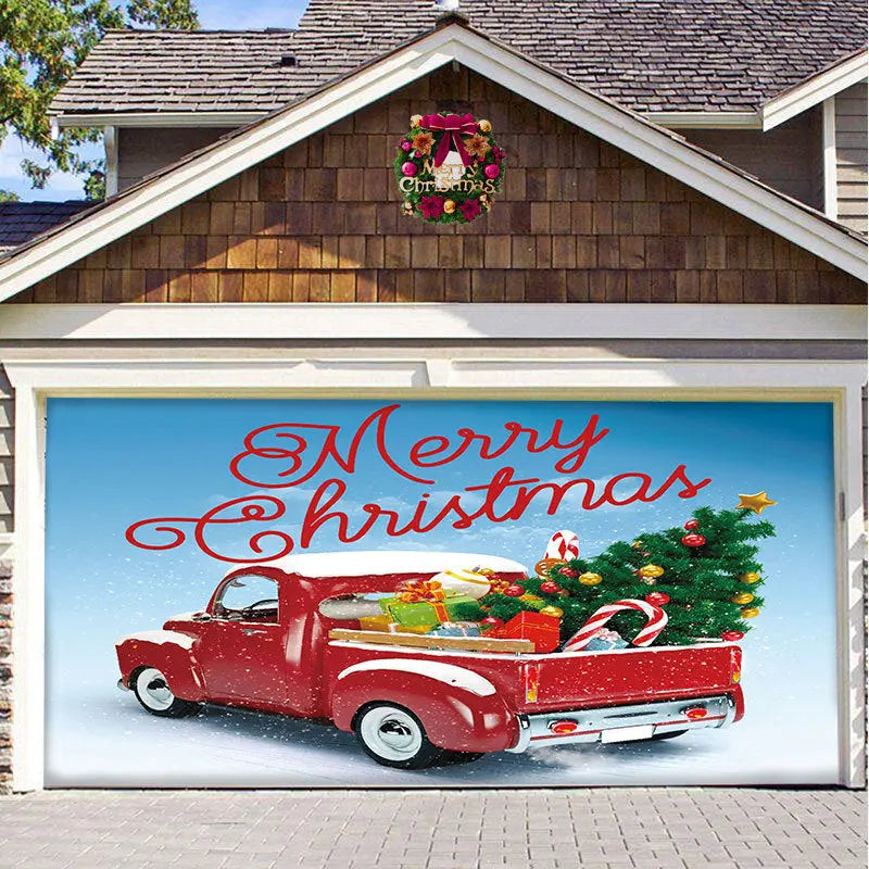 Christmas Background Hanging Cloth Garage Door Patch Holiday Party - Ocean Vault