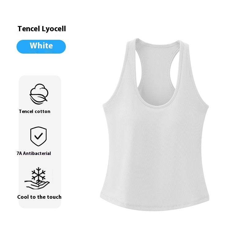 7A Antibacterial Lyocell Cool Feeling Padded Strap Vest Top