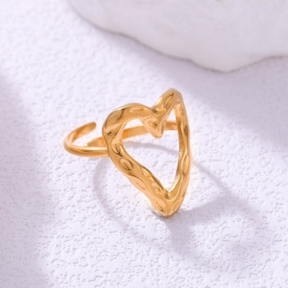 Retro Love Adjustable Stainless Steel Ring