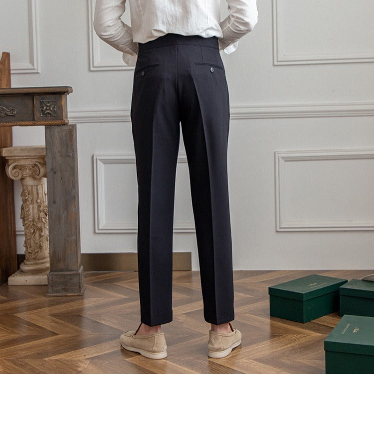 Casual Men's Paris Buckle Straight Business Small Naples Non-ironing All-match Suit Pants