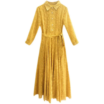 Women's New Mid-length Polka Dot Chiffon Dress - Ocean Vault