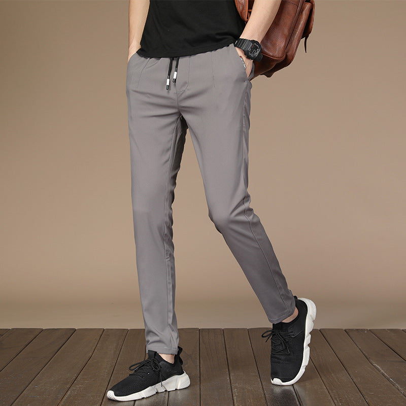 Summer New Ice Silk Casual Pants Men