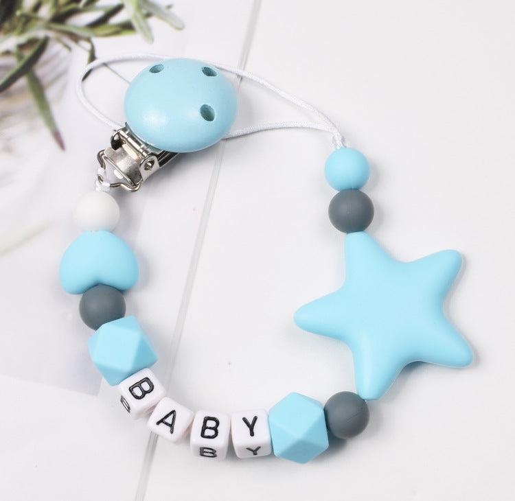 Baby Pacifier Chain Five Pointed Star Gum Anti Dropping Chain - Ocean Vault