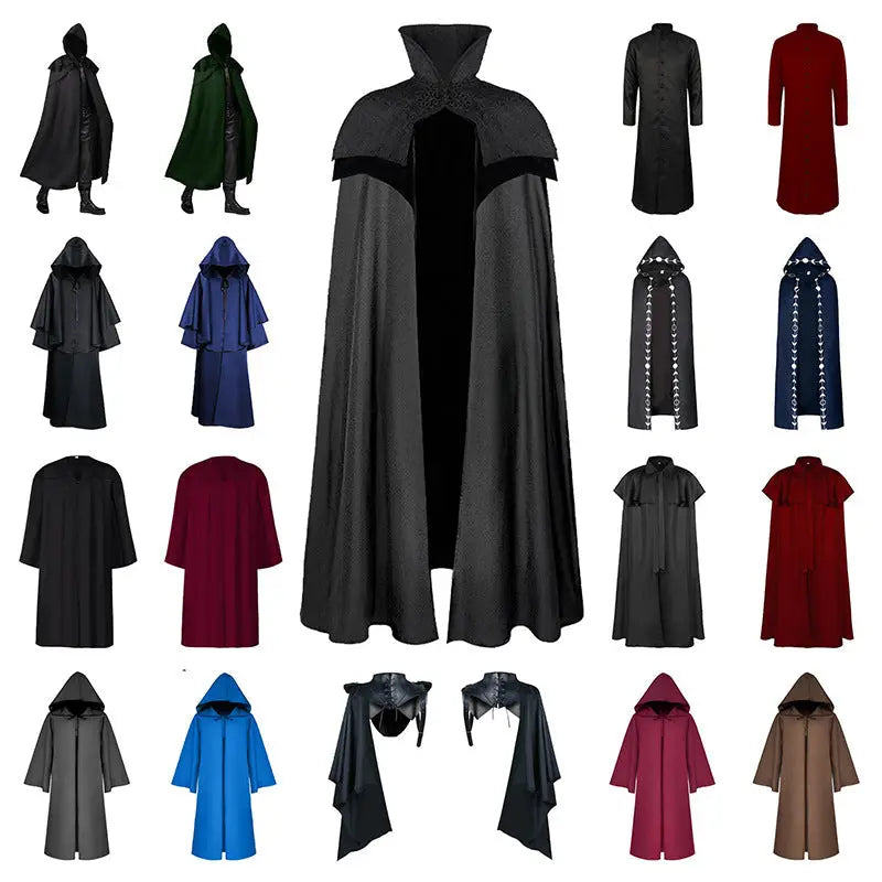 Halloween Ball Dress Up Death Cloak Medieval Hoodie Cloak - Ocean Vault