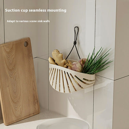 Shell Sink Filter Net Storage Rack Punch-free Drain Basket