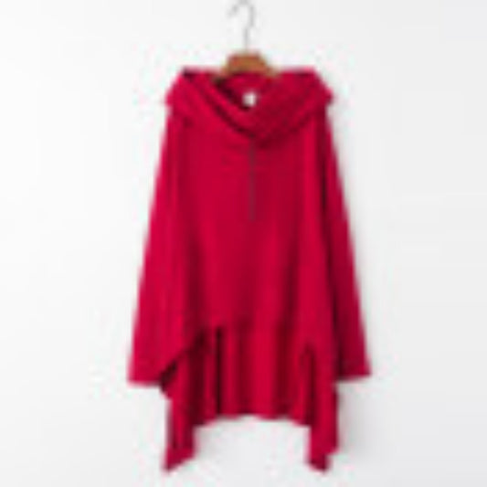 Solid Color Mid Length Fashionable Hoodie