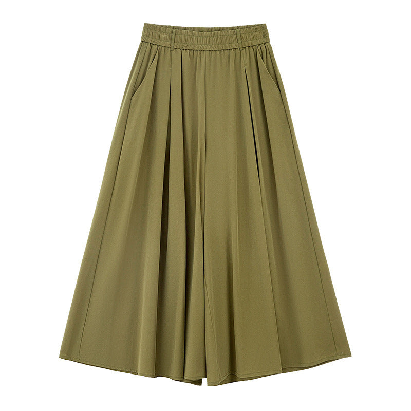 Korean Style Elastic Waistband Women's Straight Loose Pants