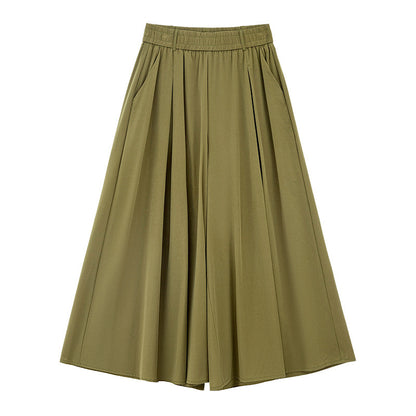 Korean Style Elastic Waistband Women's Straight Loose Pants