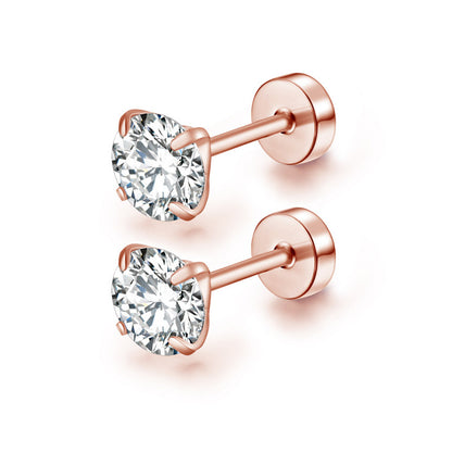 Women's Fashion Zircon Round Cake Earrings