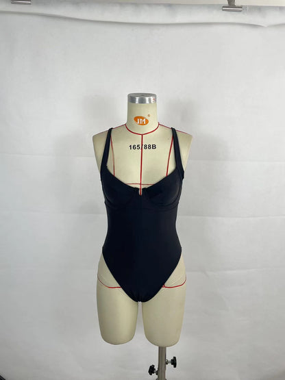 Women's Contrast Color One-piece Swimsuit Bikini