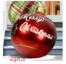 Christmas Ornament Ball Outdoor Pvc 60CM Inflatable Decorated Ball PVC Giant Big Large Balls Xmas Tree Decorations Toy Ball - Ocean Vault