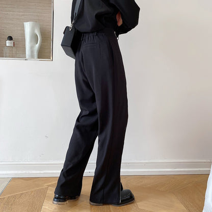Zipper Decorative Slit Trousers For Men