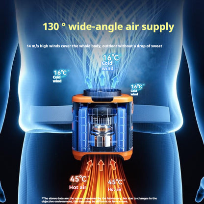 Waist Hanging Fan Portable Summer Heat Relieving Construction Site Charging Refrigeration Endurance