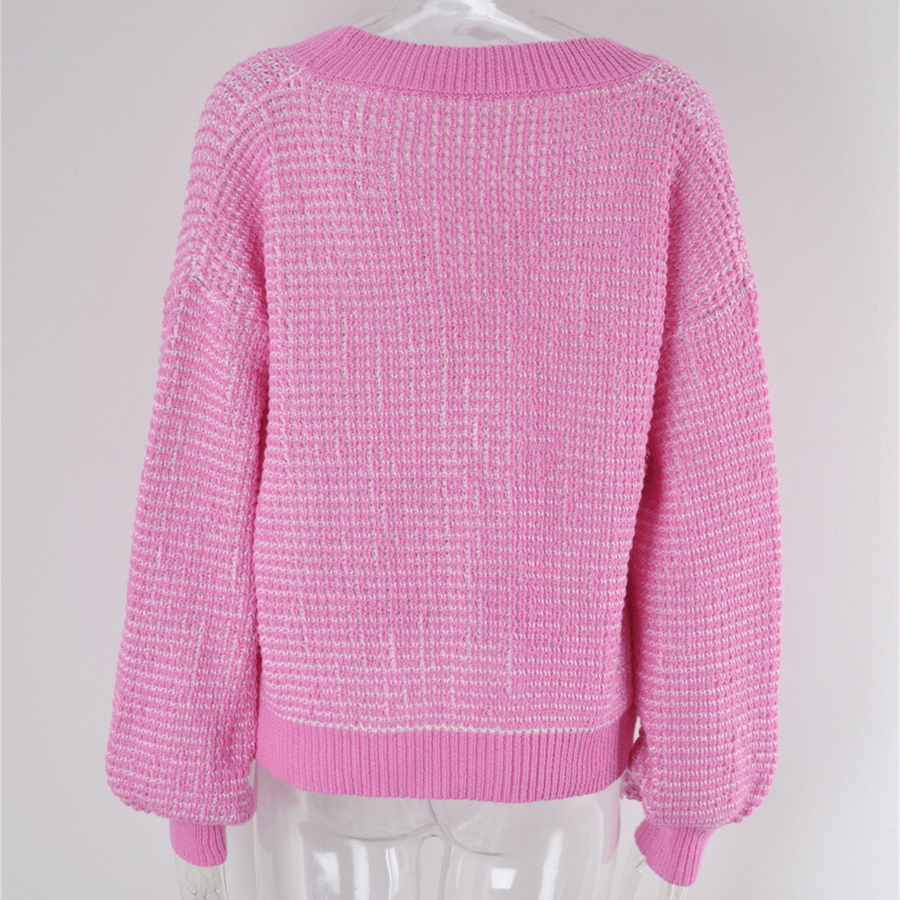 Knitwear Plus Size Button Sweater Short