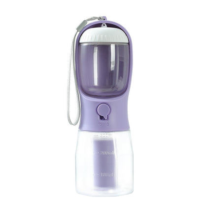Dog Water Cup Drinking Food Garbage Bag Three-in-one Portable Bottle