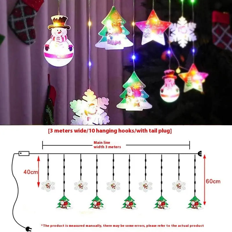 Painted Christmas Curtain Lights Holiday Layout Rubber-covered Wire Ambience Light - Ocean Vault