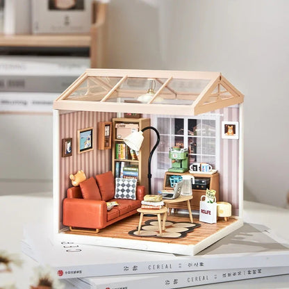 Robotime Rolife Super Creator Daily Plastic DIY Miniature House Cafe Energy Supply Store Building Block Sets English Version