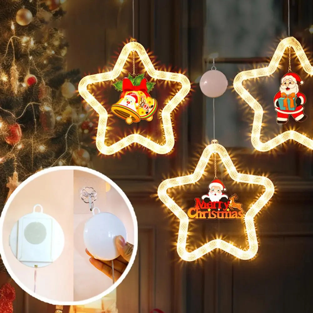 Christmas Pendant Decoration Christmas Atmosphere Led Lights Led Christmas Star Light Decoration For Window Door For Holiday - Ocean Vault