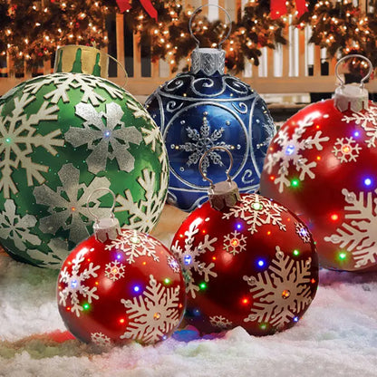 Christmas Ornament Ball Outdoor Pvc 60CM Inflatable Decorated Ball PVC Giant Big Large Balls Xmas Tree Decorations Toy Ball - Ocean Vault