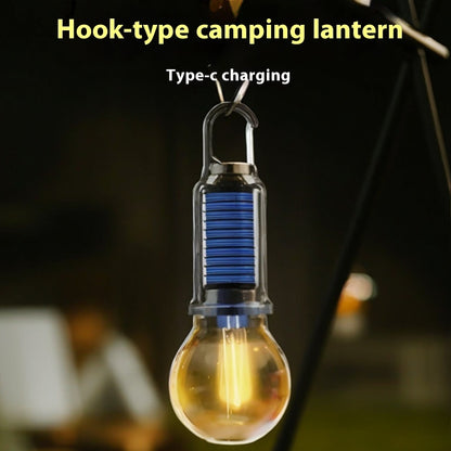 Outdoor Solar Energy Camping Lights Charging With Hooks Tungsten Lamp
