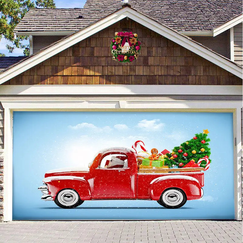 Christmas Background Hanging Cloth Garage Door Patch Holiday Party - Ocean Vault