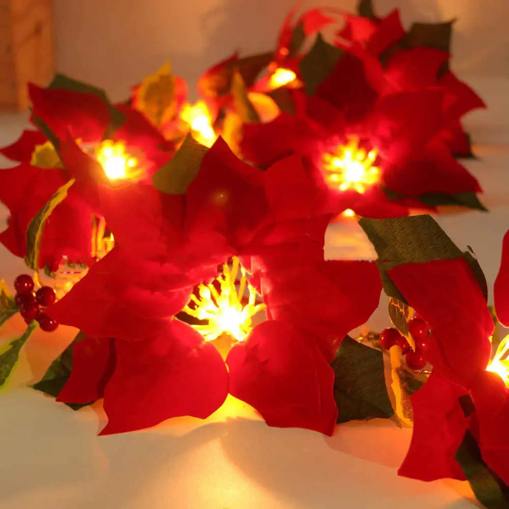 Door Frame Escalator Decoration Red Flower String Lights - Ocean Vault
