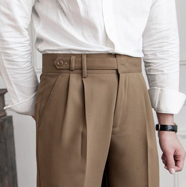 Casual Men's Paris Buckle Straight Business Small Naples Non-ironing All-match Suit Pants