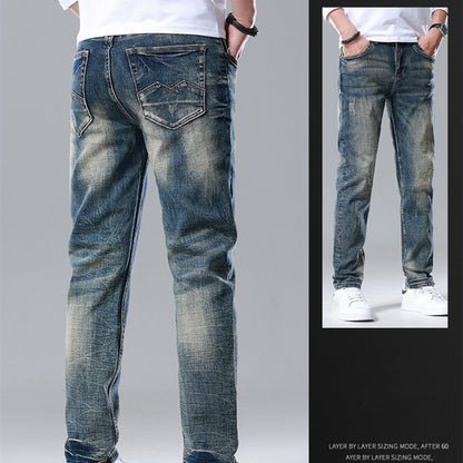 Men's Straight Slim Cotton Vintage Jeans