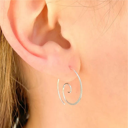 Wave Ripple Copper Earrings Personality Simple
