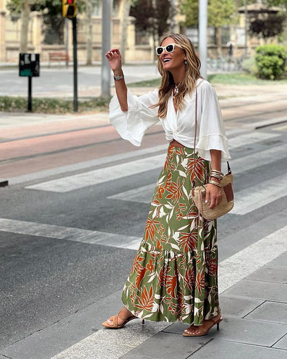 Female Print Holiday Casual Skirt