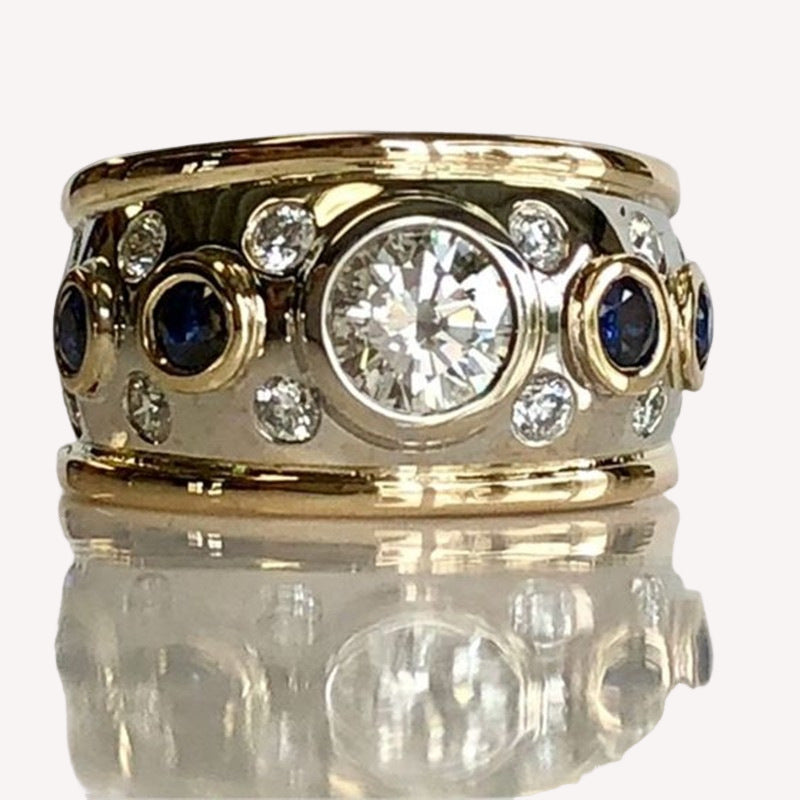 Retro Style Shiny Cubic Zirconia Ring