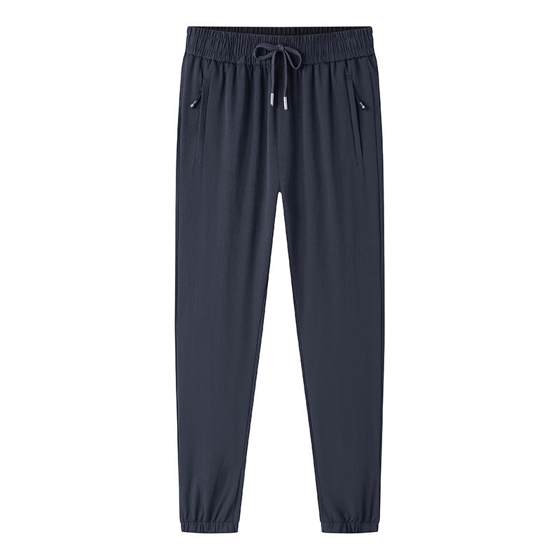 Loose Elastic Quick-drying Straight Ankle Tied Sports Pants