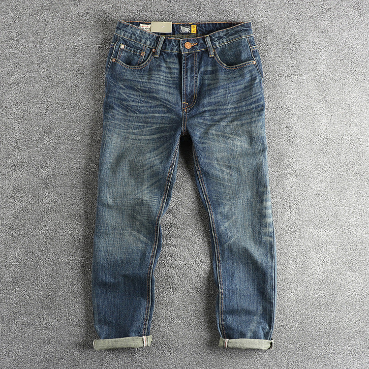 Men's Casual Retro Pocket Straight Jeans