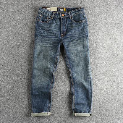 Men's Casual Retro Pocket Straight Jeans