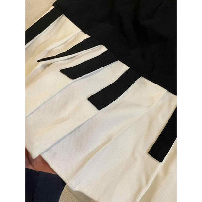 Women's All-match Retro Black And White Piano Design Skirt