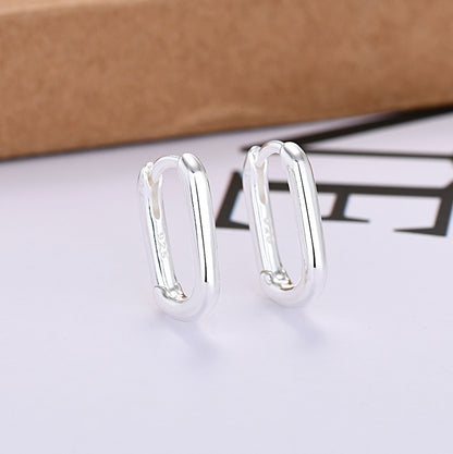 European And American Entry Lux U-shaped Earrings Female Simple Solid