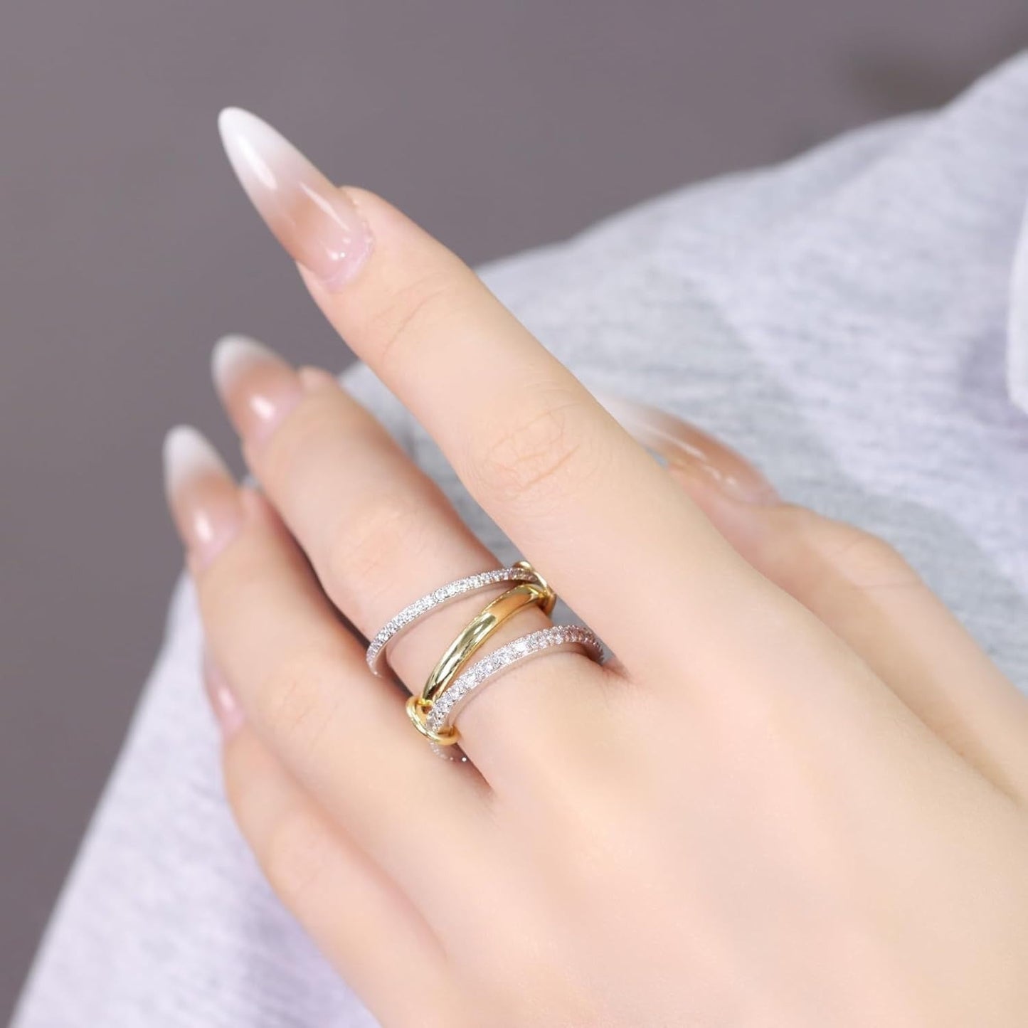 Stainless Steel Ring Zircon Titanium Steel Full Diamond Ring