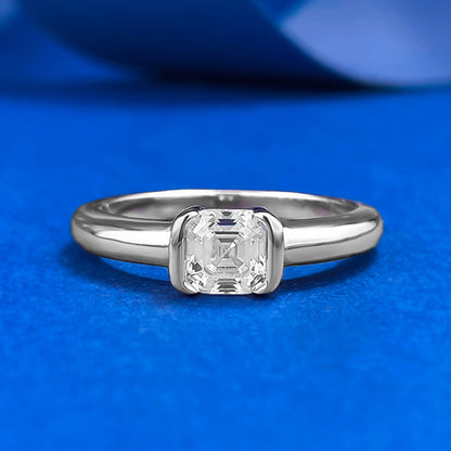 Asche Pagoda Cut White Diamond Cube Sugar Ring Female Ins