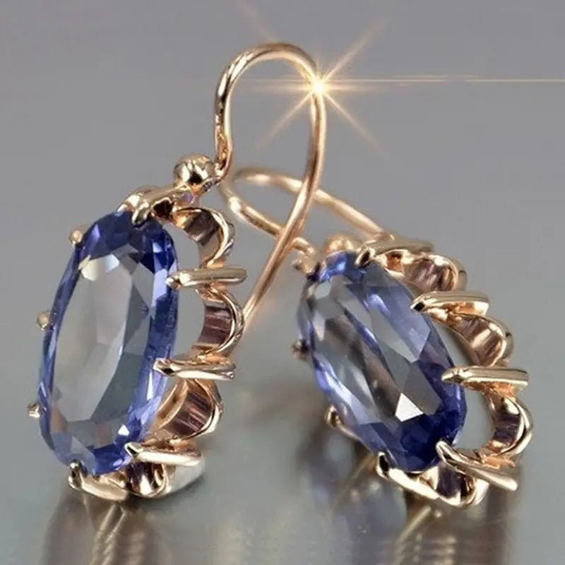 Women's Fashion Simple Inlaid Gem Eight-claw Buckle Earrings